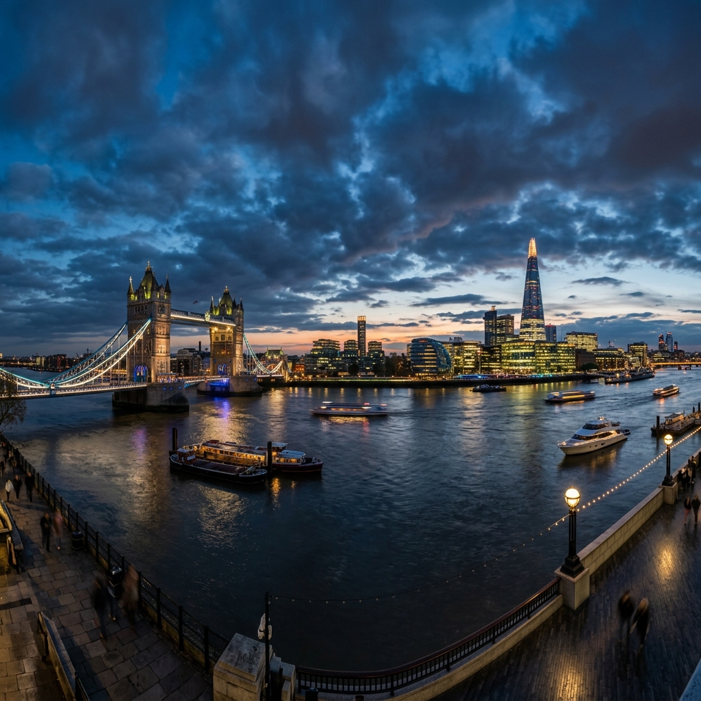 London Tower Bridge at dusk